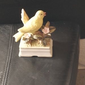 Yellow bird musical figurine